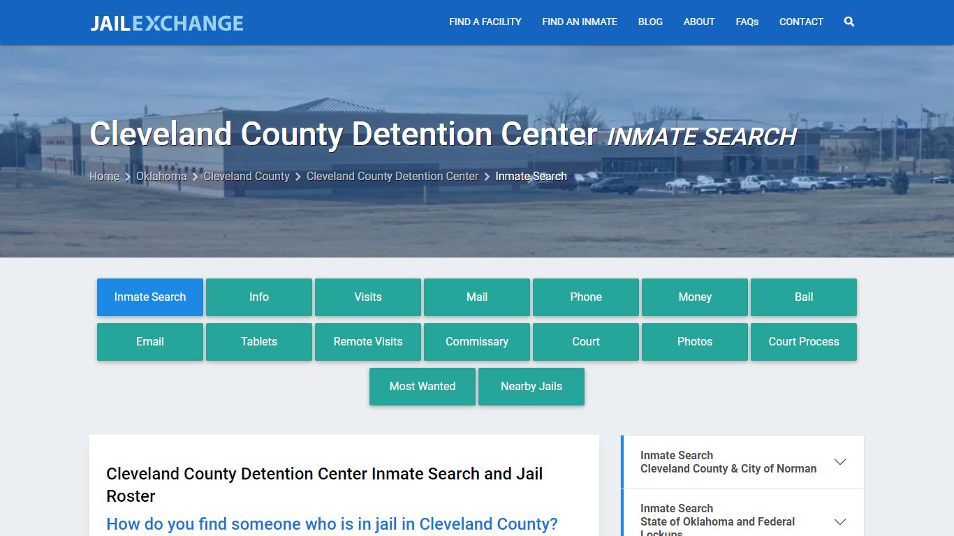 Cleveland County Detention Center Inmate Search - Jail Exchange
