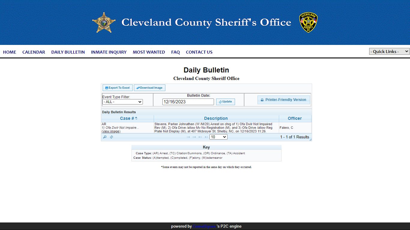 Cleveland County Sheriff Office P2C